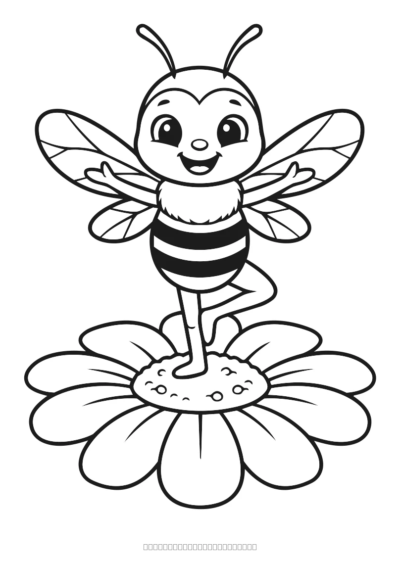 L'abeille fait du yoga — coloriage à imprimer