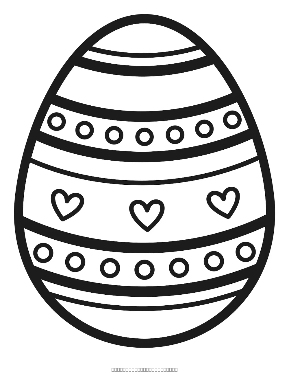 Coloriage grand œuf de pâques décoré à imprimer